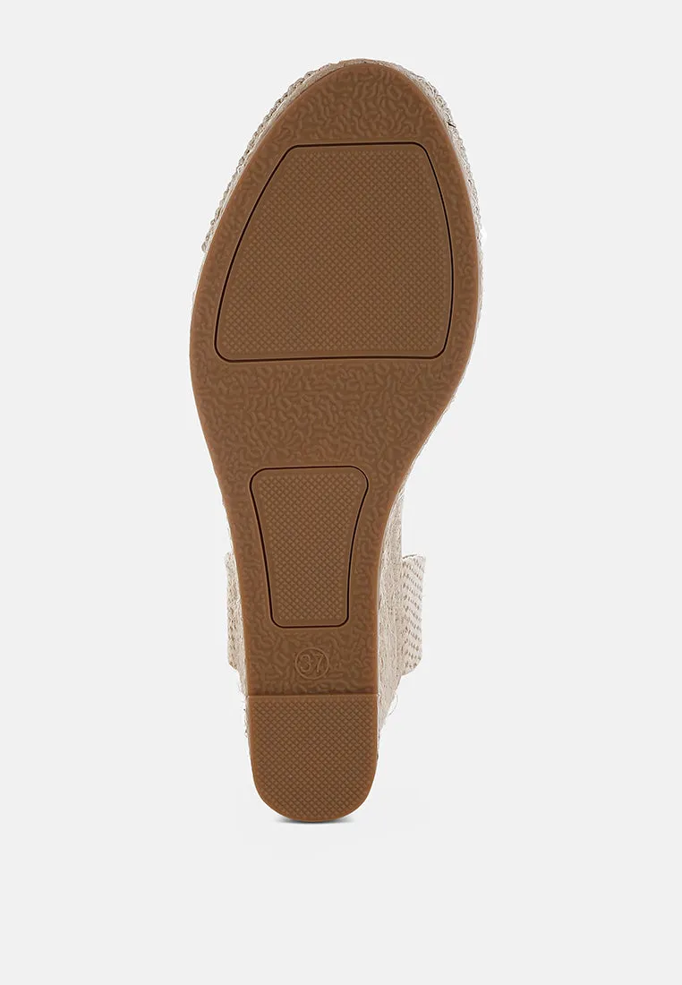 Woven Lace-Up Espadrille Wedges By RUW