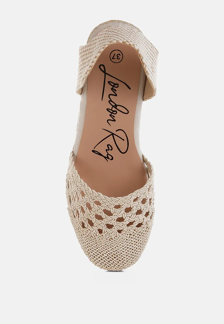 Woven Lace-Up Espadrille Wedges By RUW