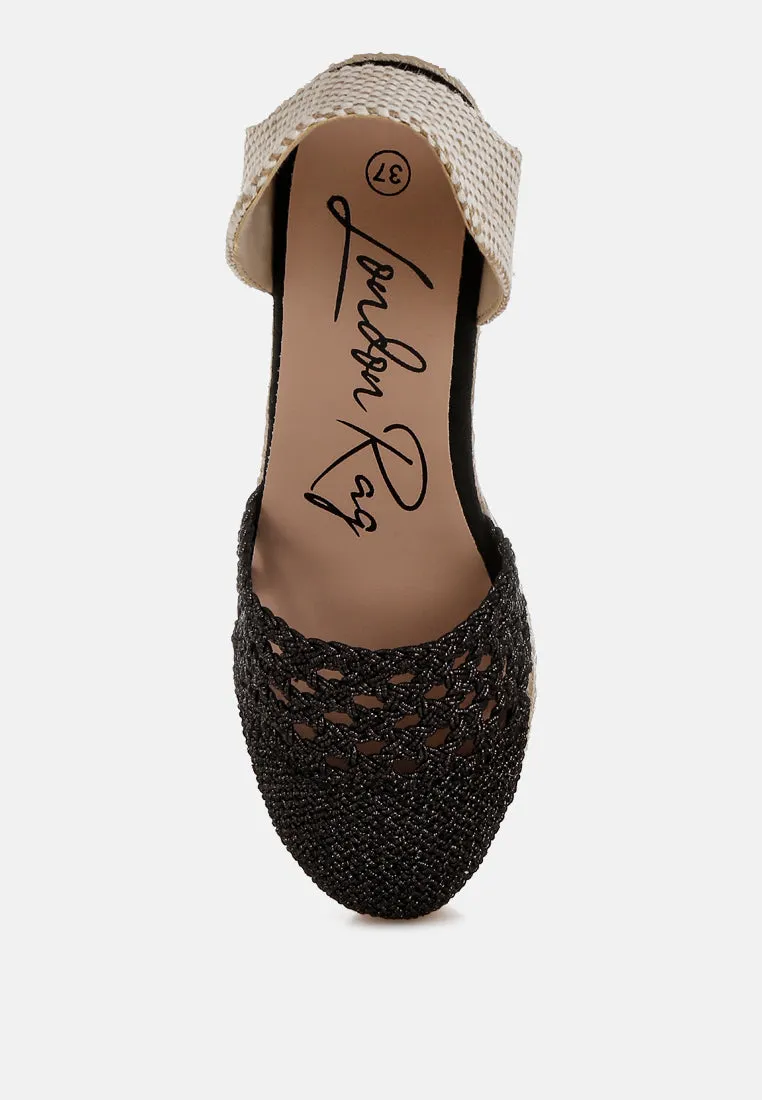 Woven Lace-Up Espadrille Wedges By RUW