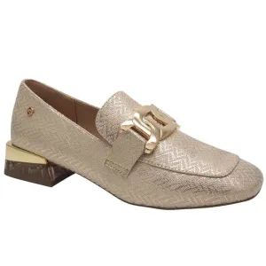 Zanni & Co Womens Gold Dressy Low Heel Loafer- Laocai