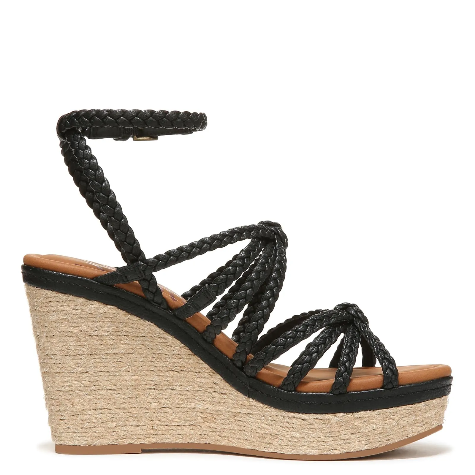 ZODIAC Womens Shana Espadrille Strappy Wedge Black 11 M