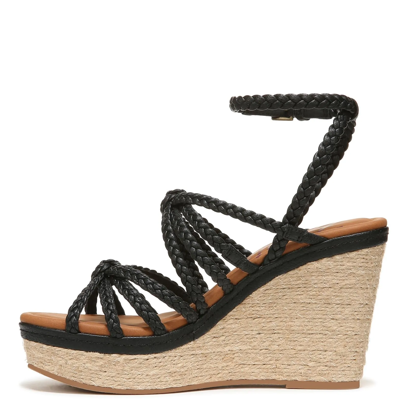 ZODIAC Womens Shana Espadrille Strappy Wedge Black 11 M
