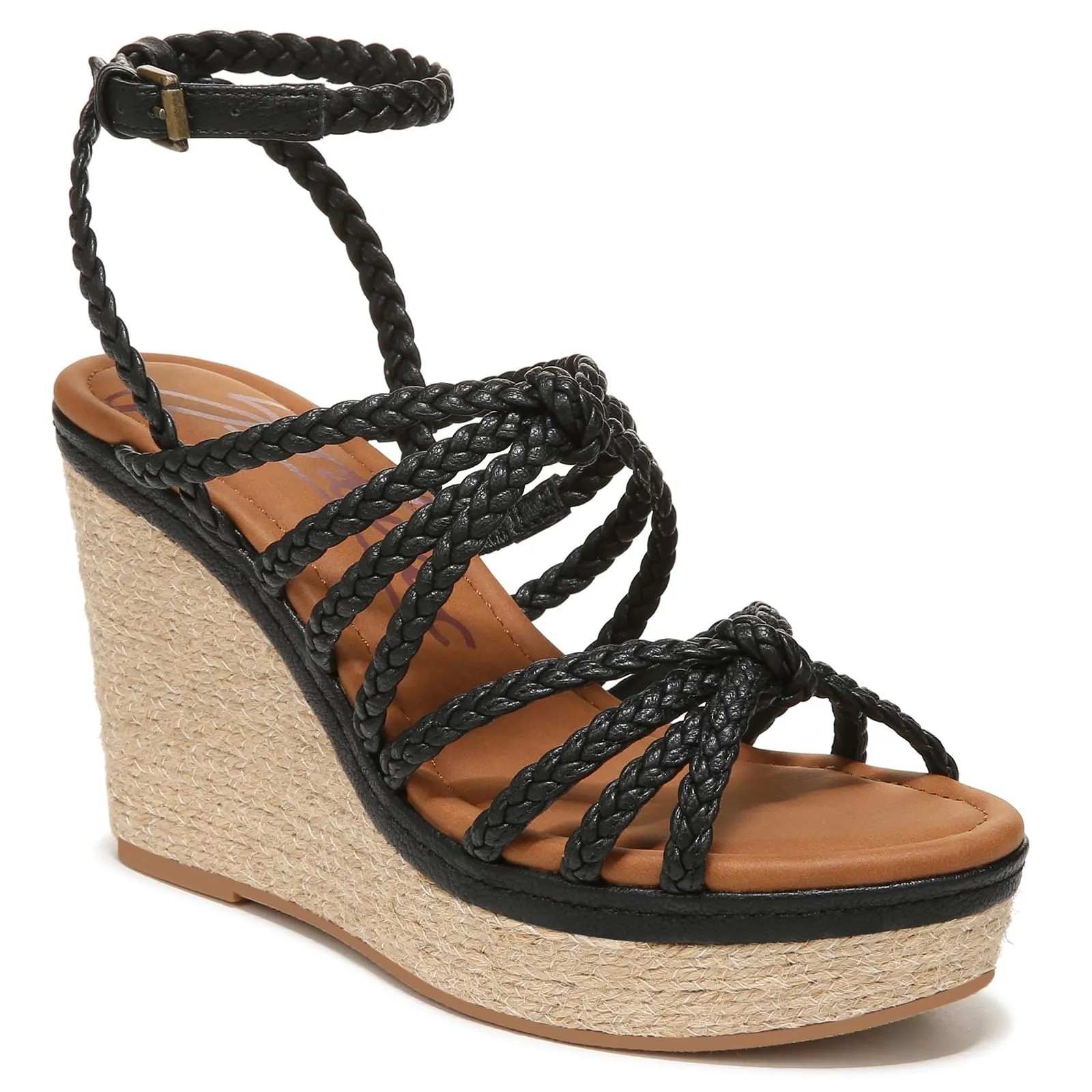 ZODIAC Womens Shana Espadrille Strappy Wedge Black 11 M