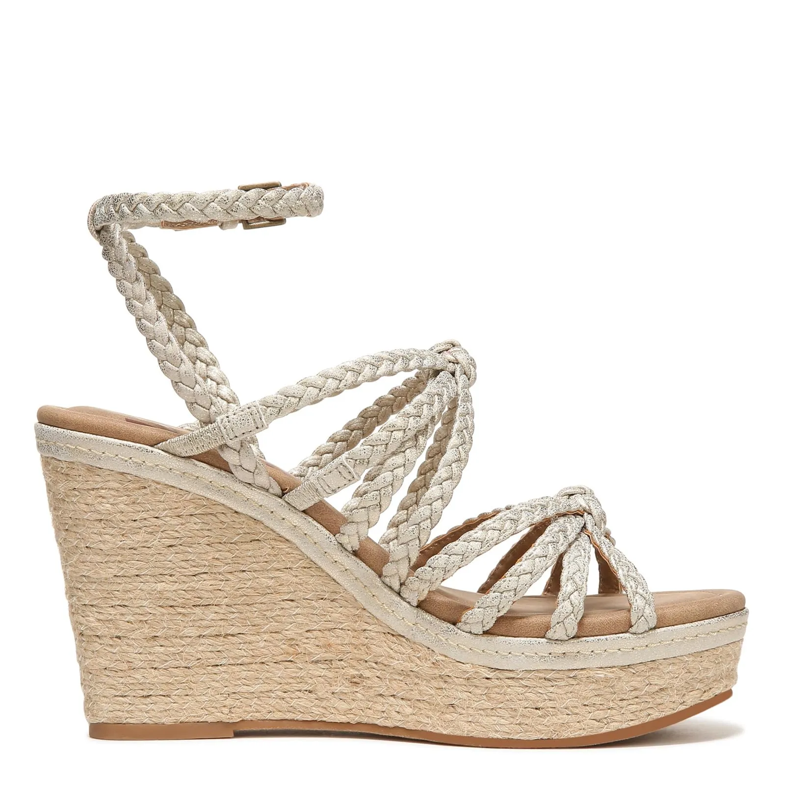 ZODIAC Womens Shana Espadrille Strappy Wedge Gold 11 M